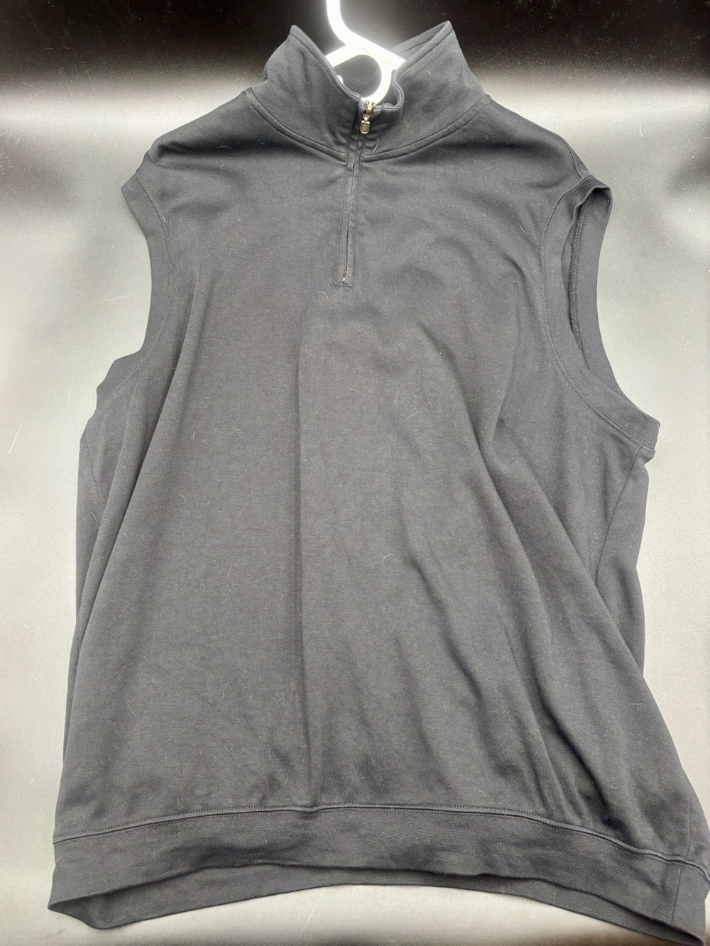 Lone Cypress Pebble Beach Black Pima Cotton Quarter-Zip Golf Vest - L / XL